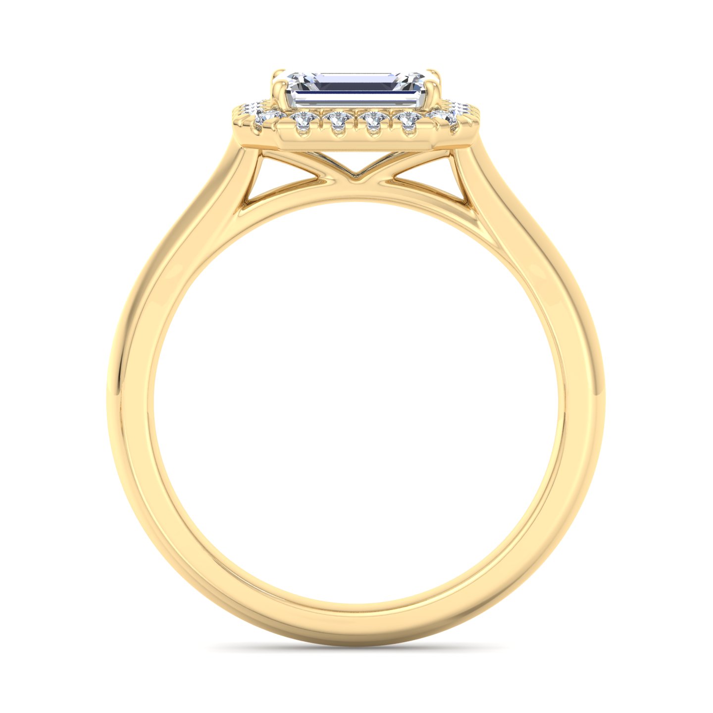 Josephine East West Halo Engagement Ring